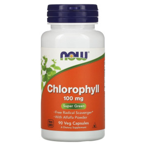 NOW, Chlorophyll, 100 мг, 90 капс (90 порций)