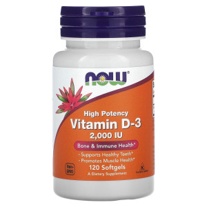 NOW, Vitamin D3 2000 МЕ