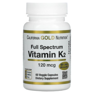 California Gold Nutrition, K2 120 mcg, 60 капс (60 порций)