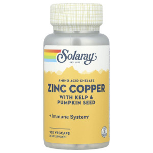Solaray, Zinc + Copper 50 мг, 100 капс