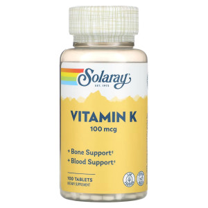 Solaray, Vitamin K, 100 мкг, 100 табл (100 порций)