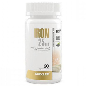MAXLER, Iron 25 мг, 90 капс (90 порций)