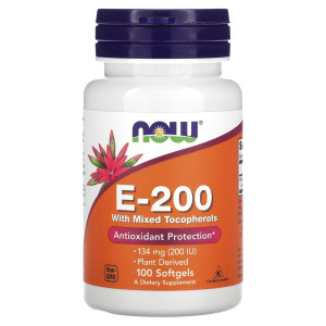 NOW, E-200, 100 софтгель (100 порций)