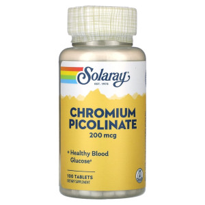 Solaray, Chromium Picolinate 200 мг, 100 табл (100 порций)