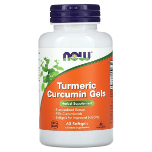 NOW, Turmeric Curcumin Gels, 60 капс (60 порций)