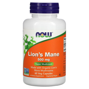 NOW, Lion's Mane 500 мг, 60 капс (30 порций)